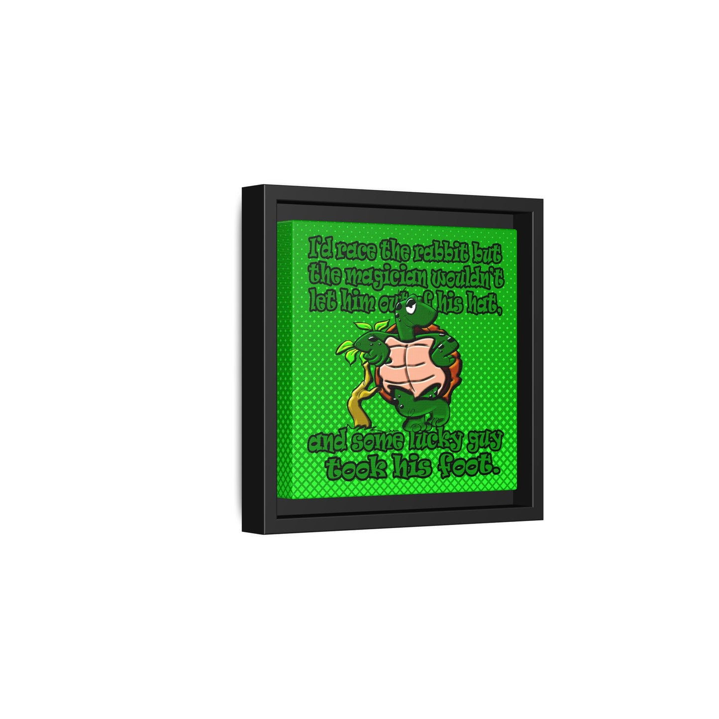turtle race - framed canvas art (logo green)