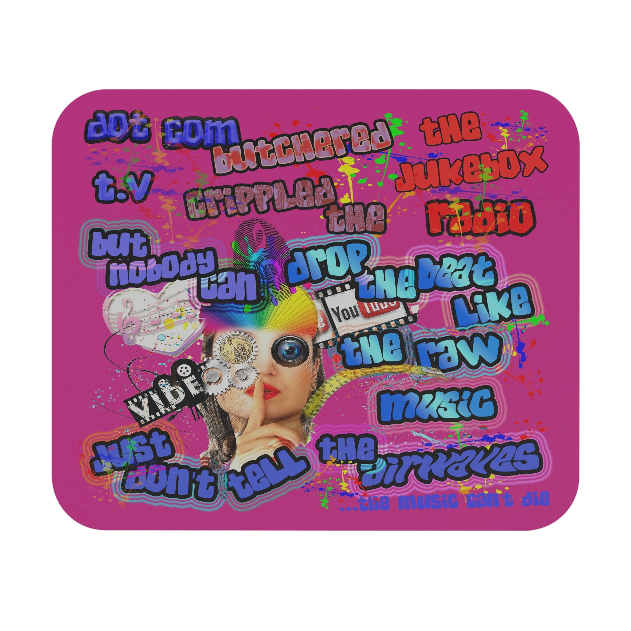 drop the beat - Mouse Pad (Rectangle) (pink)