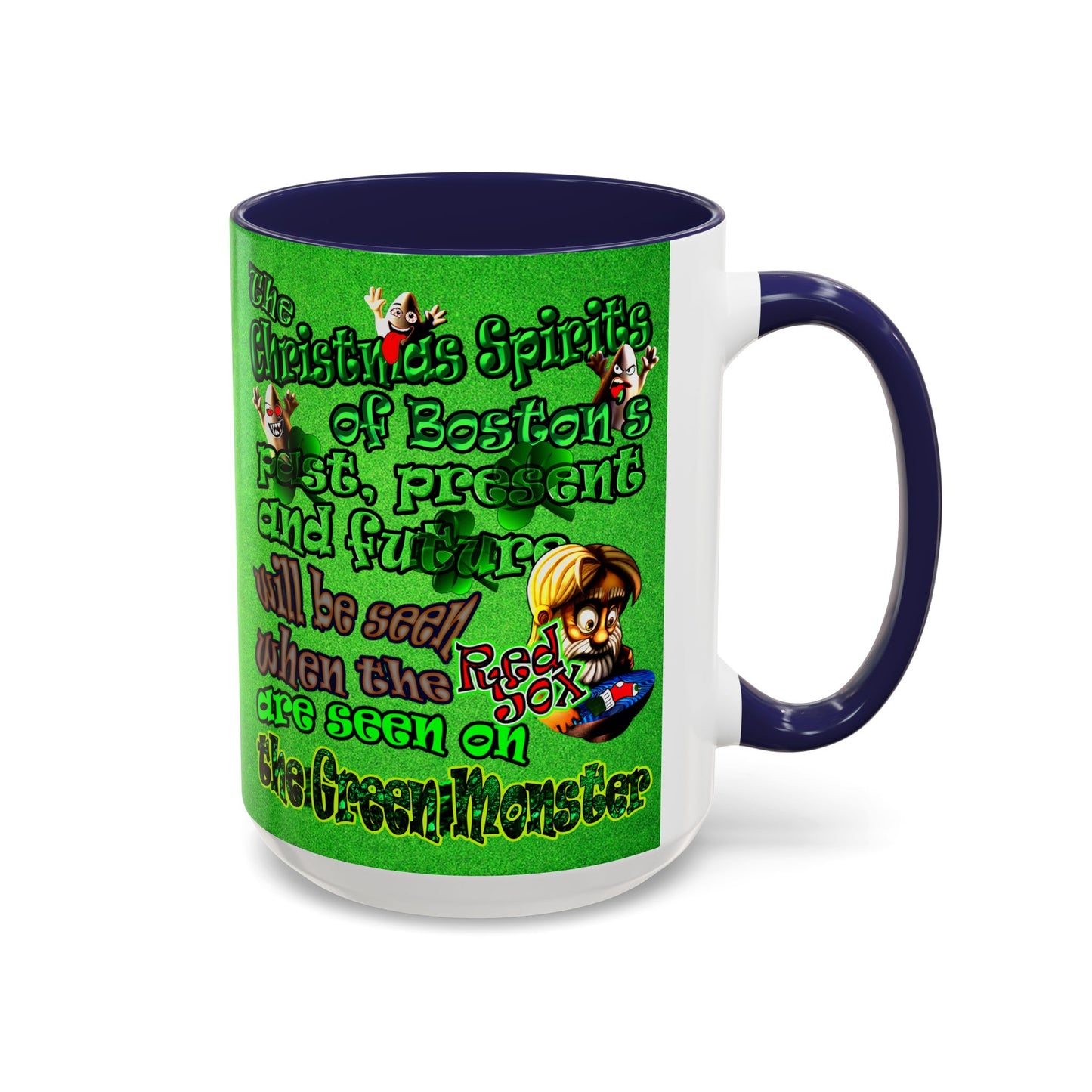 christmas spirits of boston - Accent Mug (green turf)