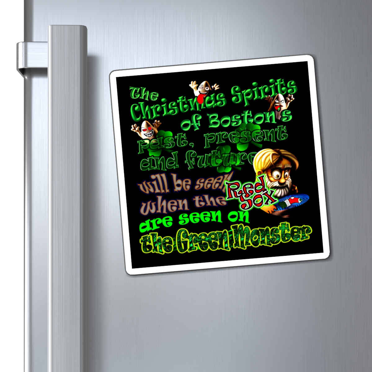 christmas spirits of boston - Magnets - (black)