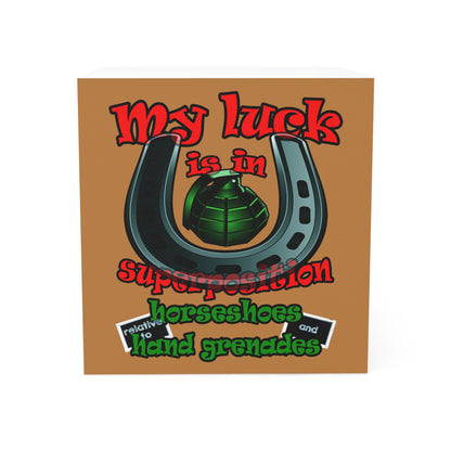my luck - note cube (light brown)
