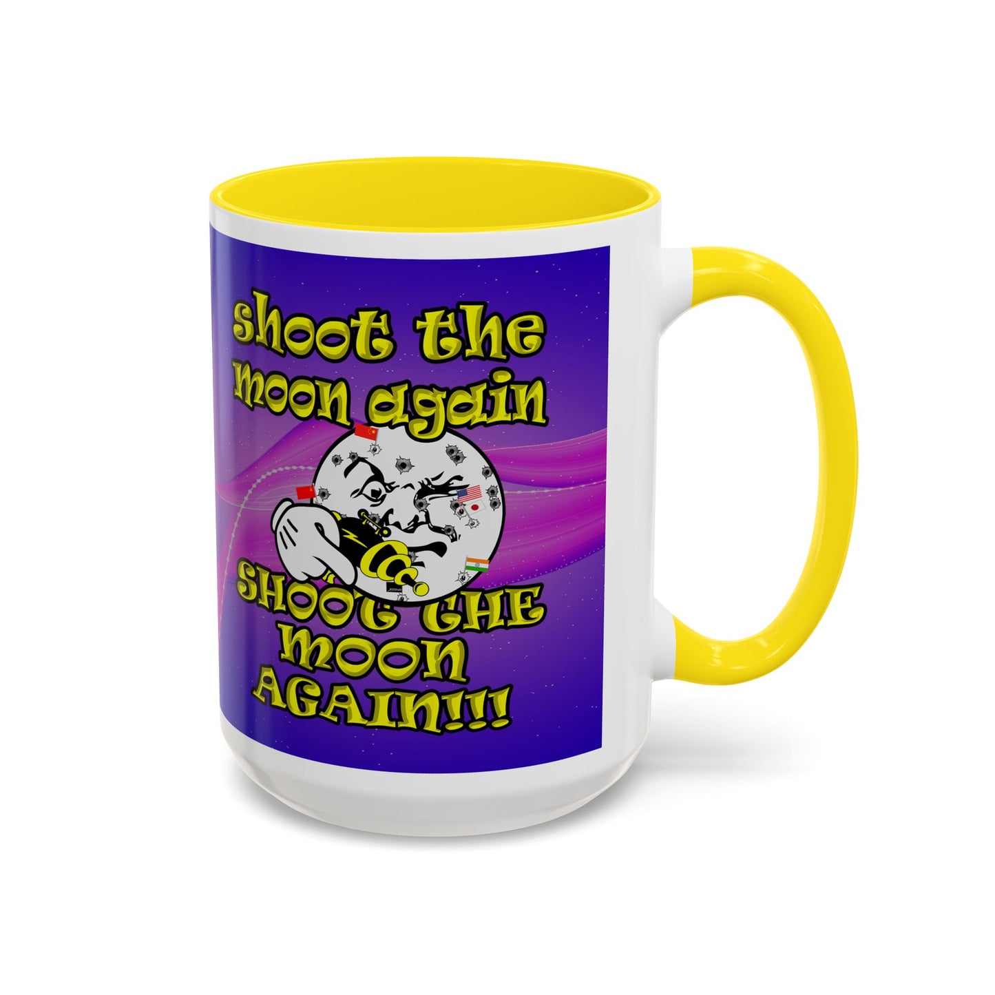 shoot the moon again - Accent Mug (purple-pink wave)