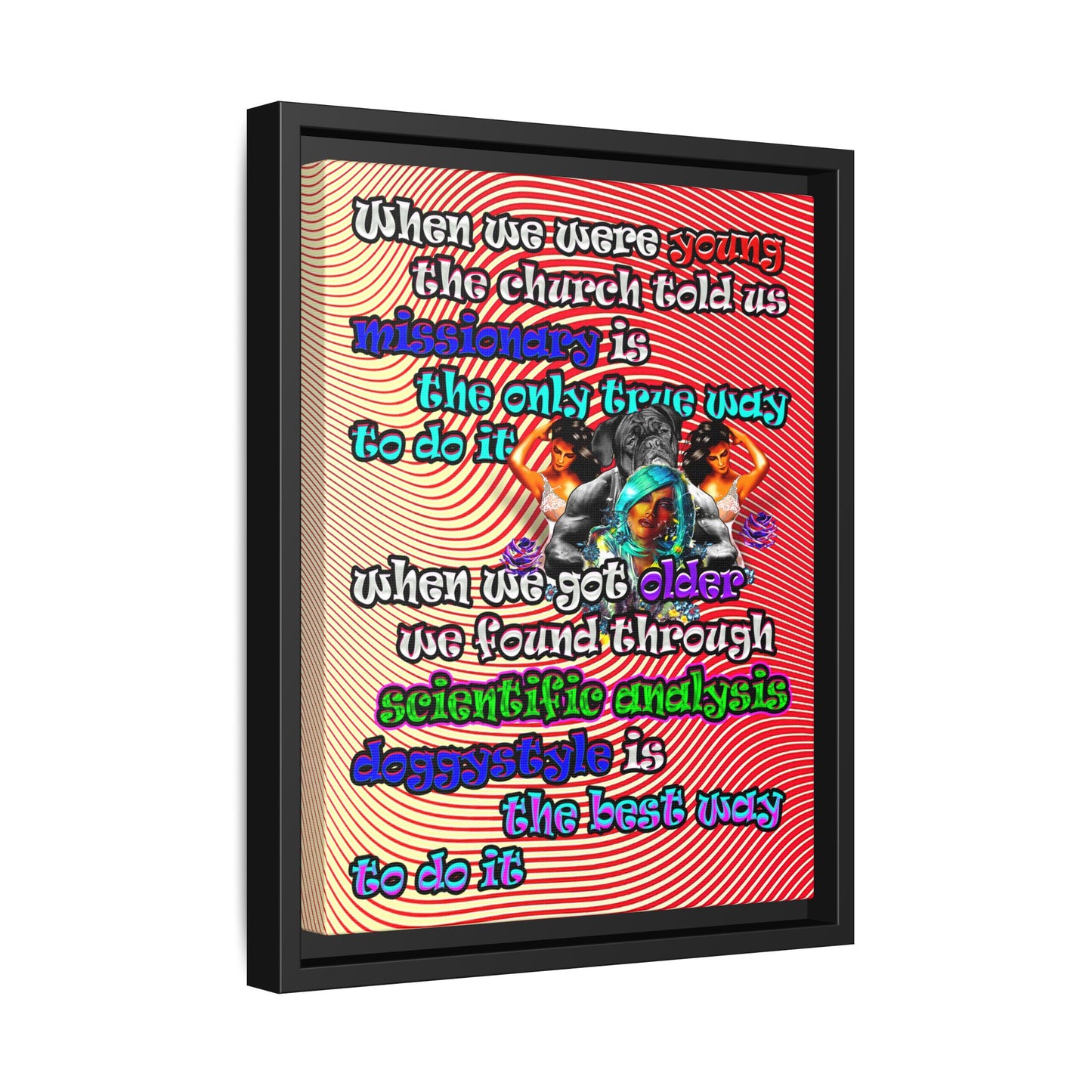 doggystyle - framed canvas art (yellow-orange wave)