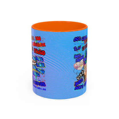 drop the beat - Accent Mug (light blue-purple wave)