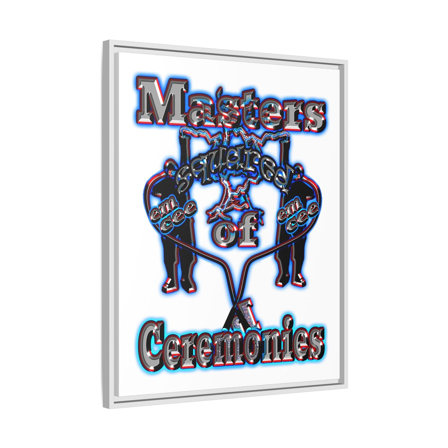 em cee squared - framed canvas art (white)