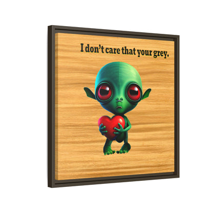 I don't care that your grey - framed canvas art (butterscotch wood finish)
