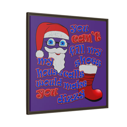 santa's shoes - framed canvas art (purple)