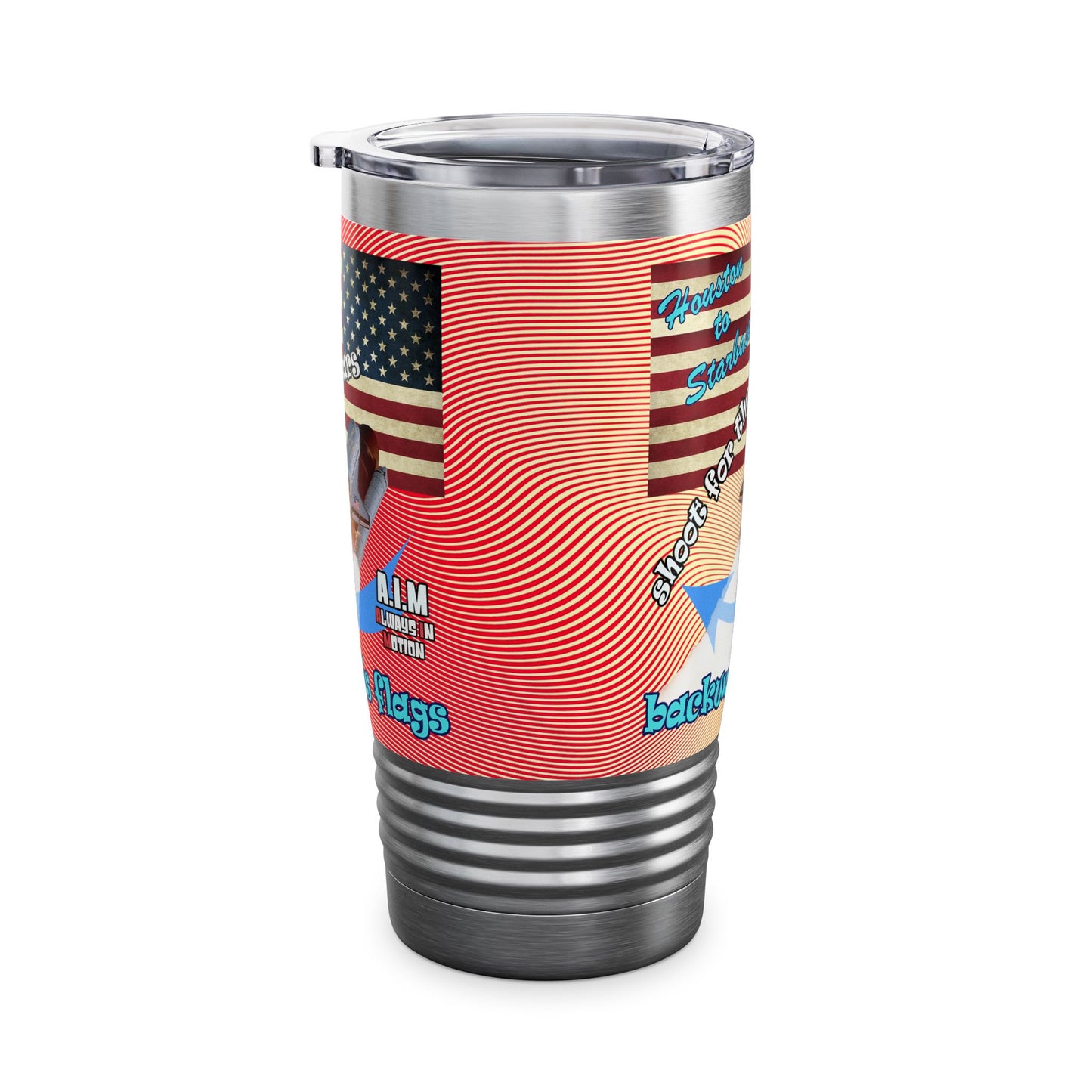 shoot for the stars - Ringneck Tumbler, 20oz (yellow-orange wave)