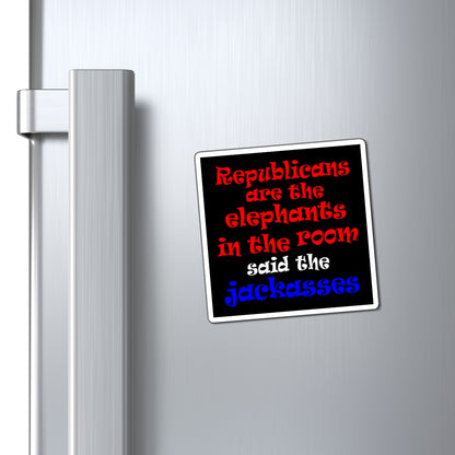 donkeys and elephants - Magnets - (black)