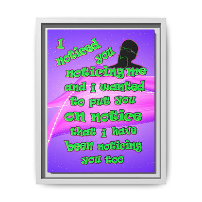 noticed you noticing - framed canvas art (purple-pink wave)