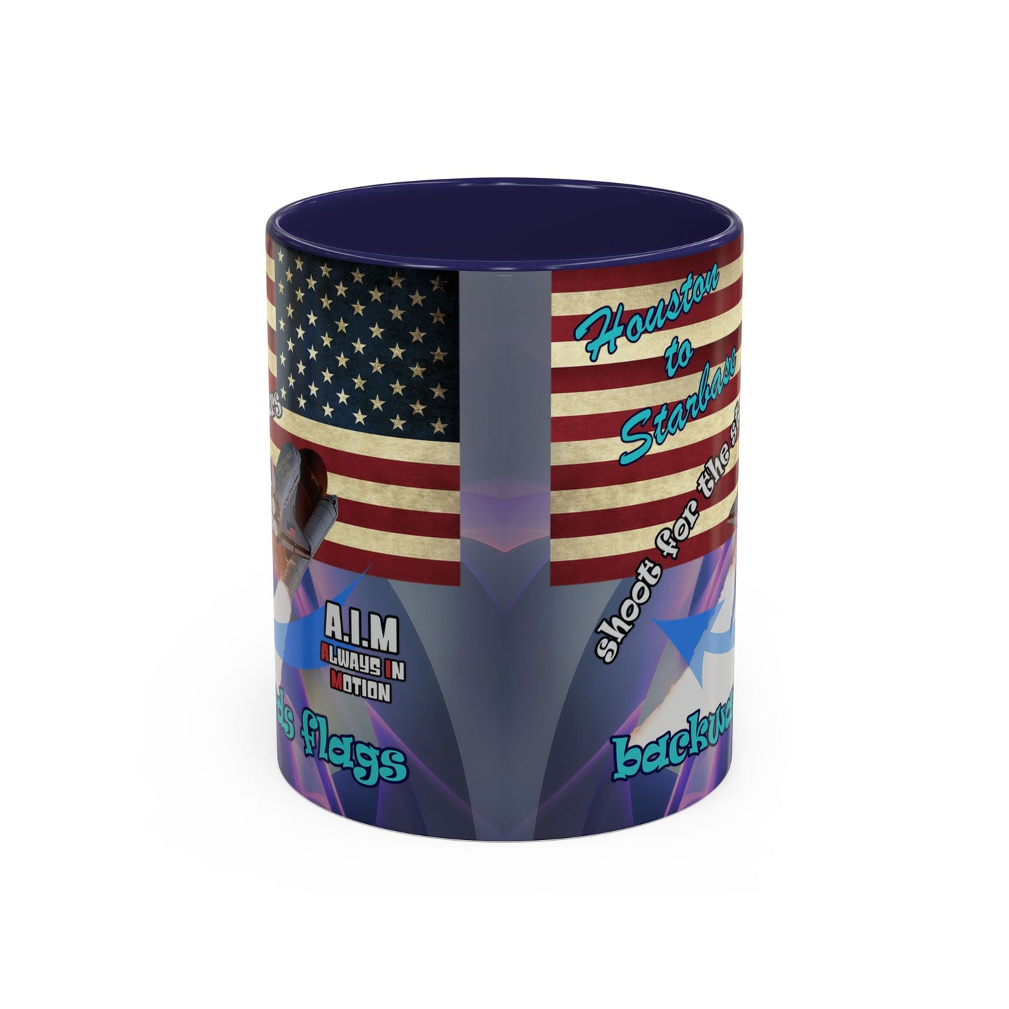 shoot for the stars - Accent Mug (grey-pink wave)