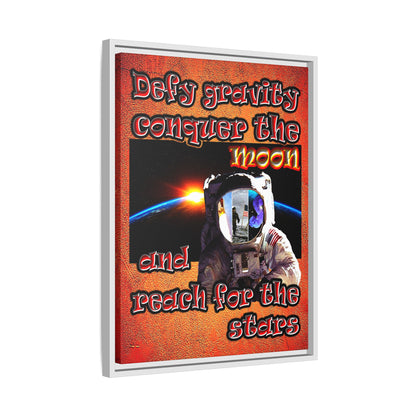 defy conquer reach - framed canvas art (burnt orange)