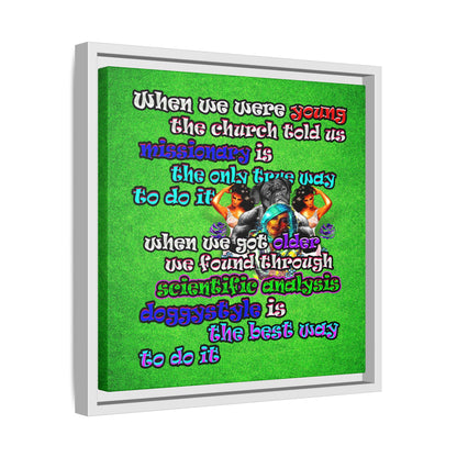 doggystyle - framed canvas art (green turf)