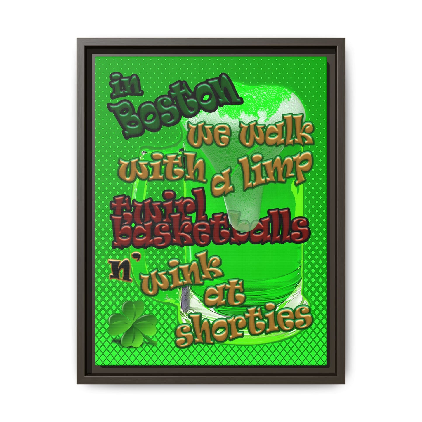 celtics logo - framed canvas art (logo green)