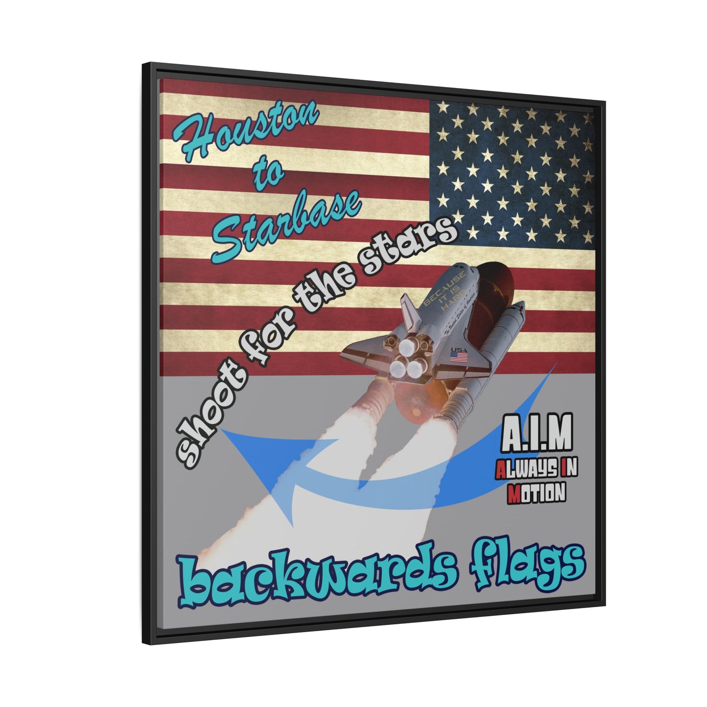 shoot for the stars - framed canvas art (grey)