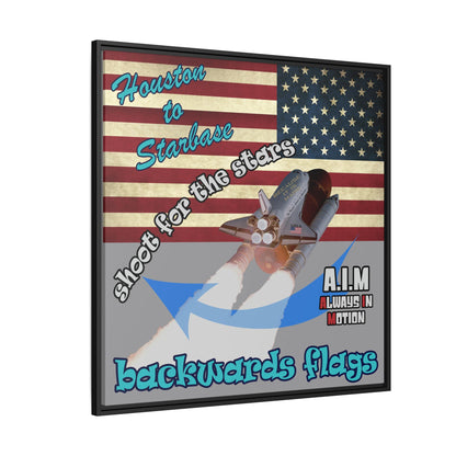 shoot for the stars - framed canvas art (grey)