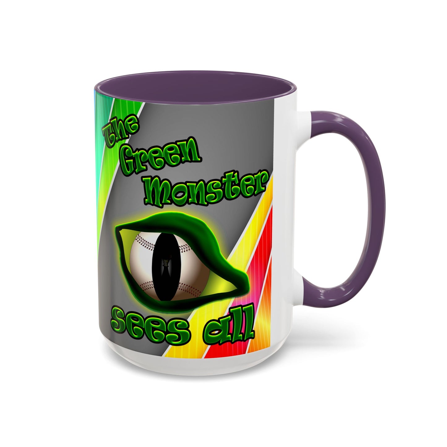 green monster - Accent Mug (rainbow split)