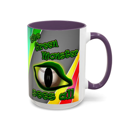 green monster - Accent Mug (rainbow split)