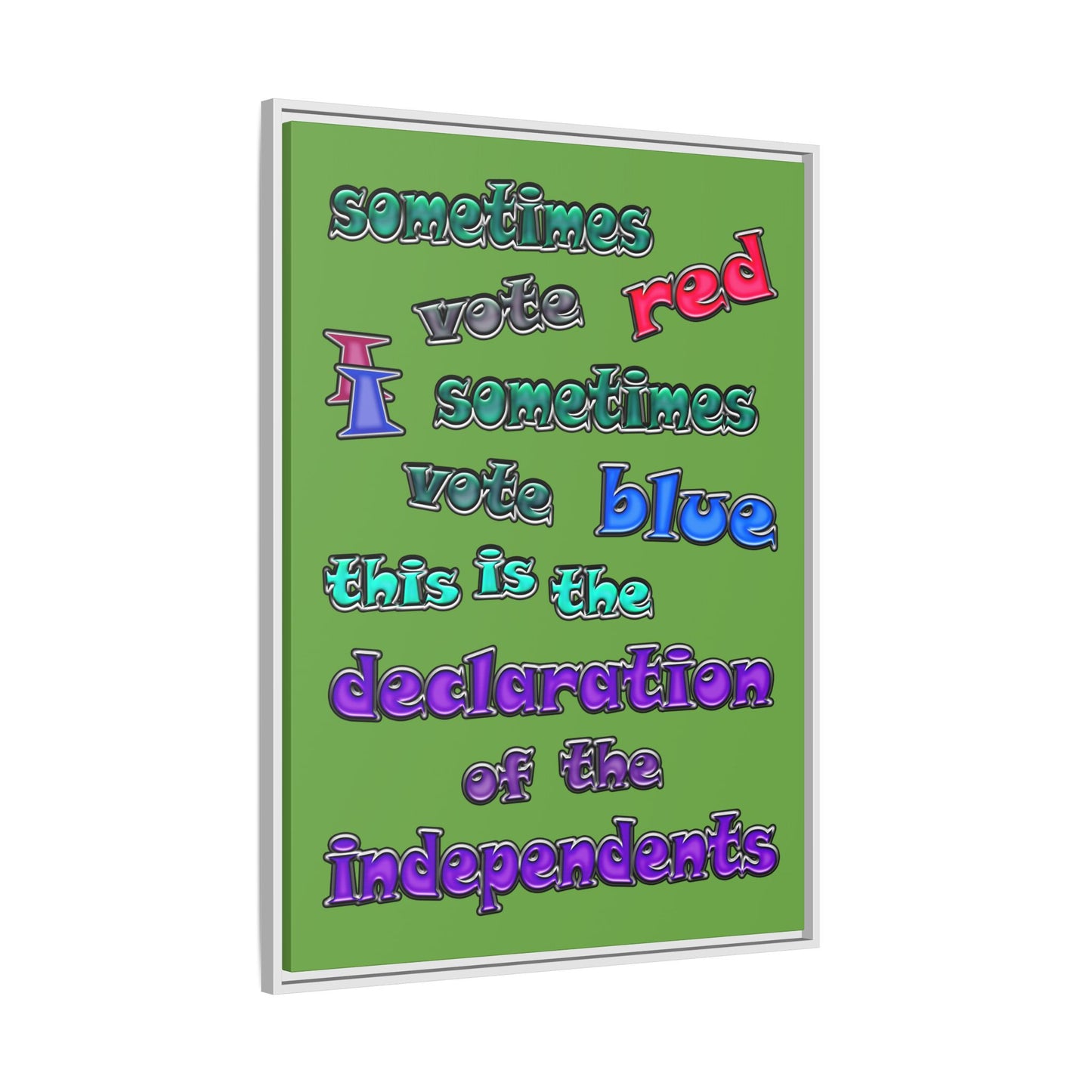 declaration of the independents - framed canvas art (green)