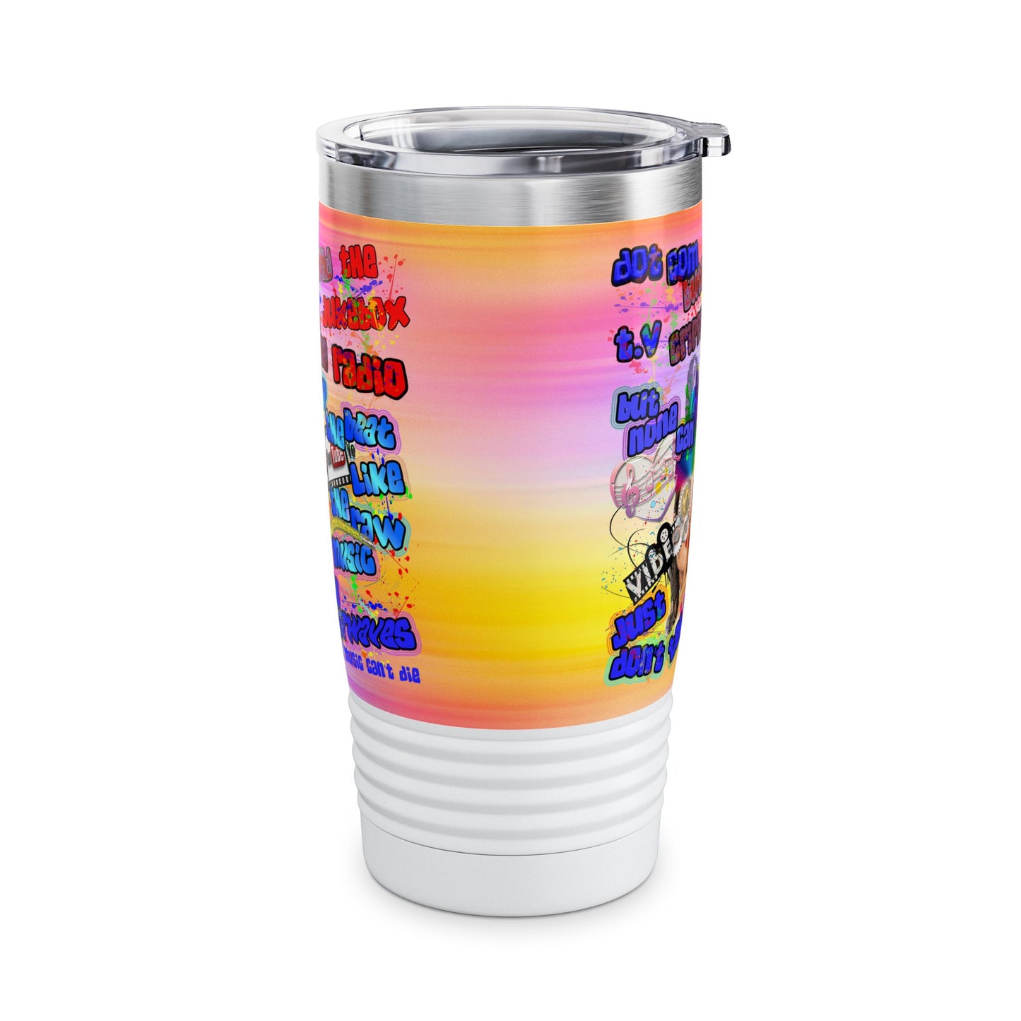 drop the beat - Ringneck Tumbler, 20oz  (color blur)