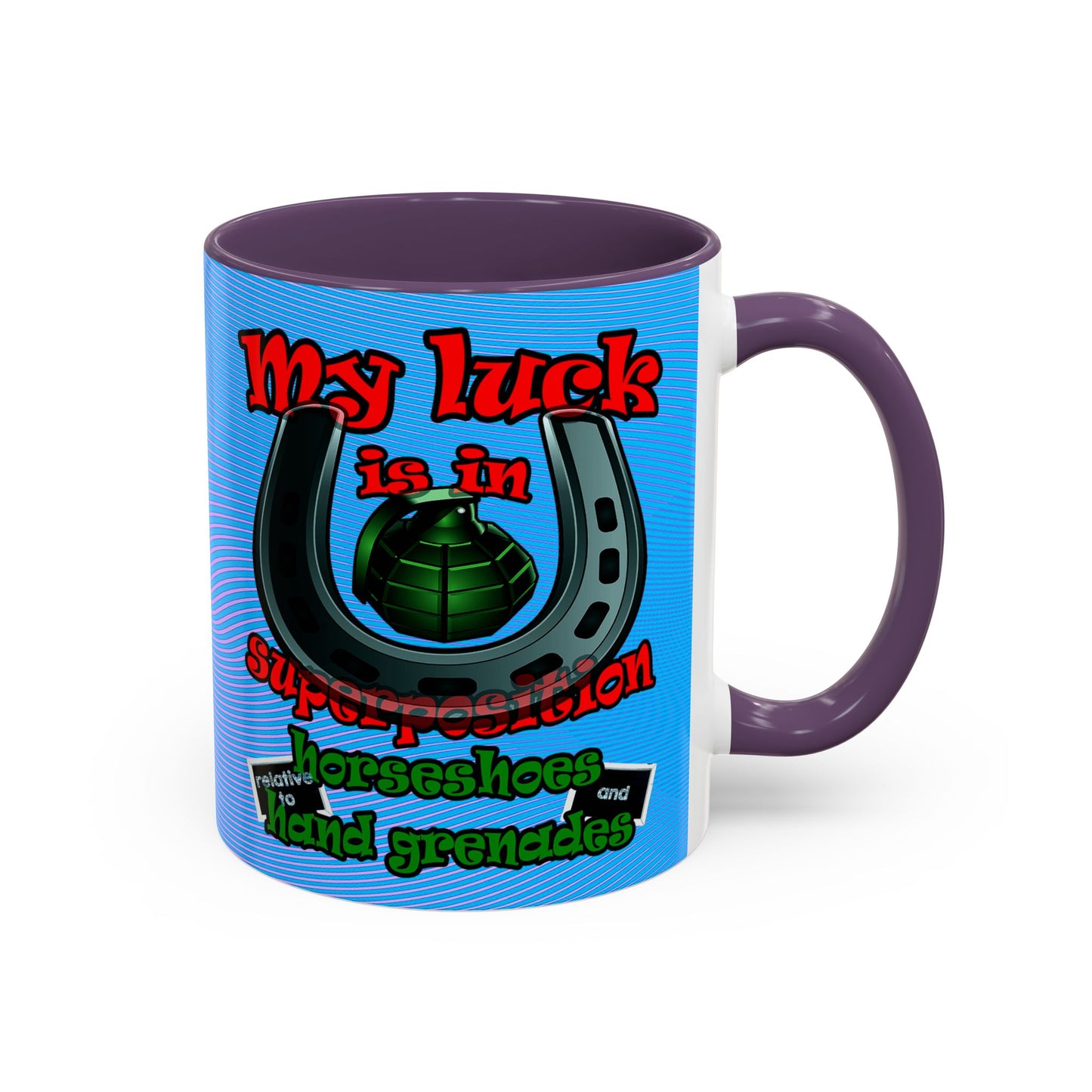 my luck - Accent Mug (light blue-purple wave)