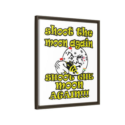 shoot the moon again - framed canvas art (white)