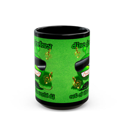 disc jockey - Black Mug (green turf)