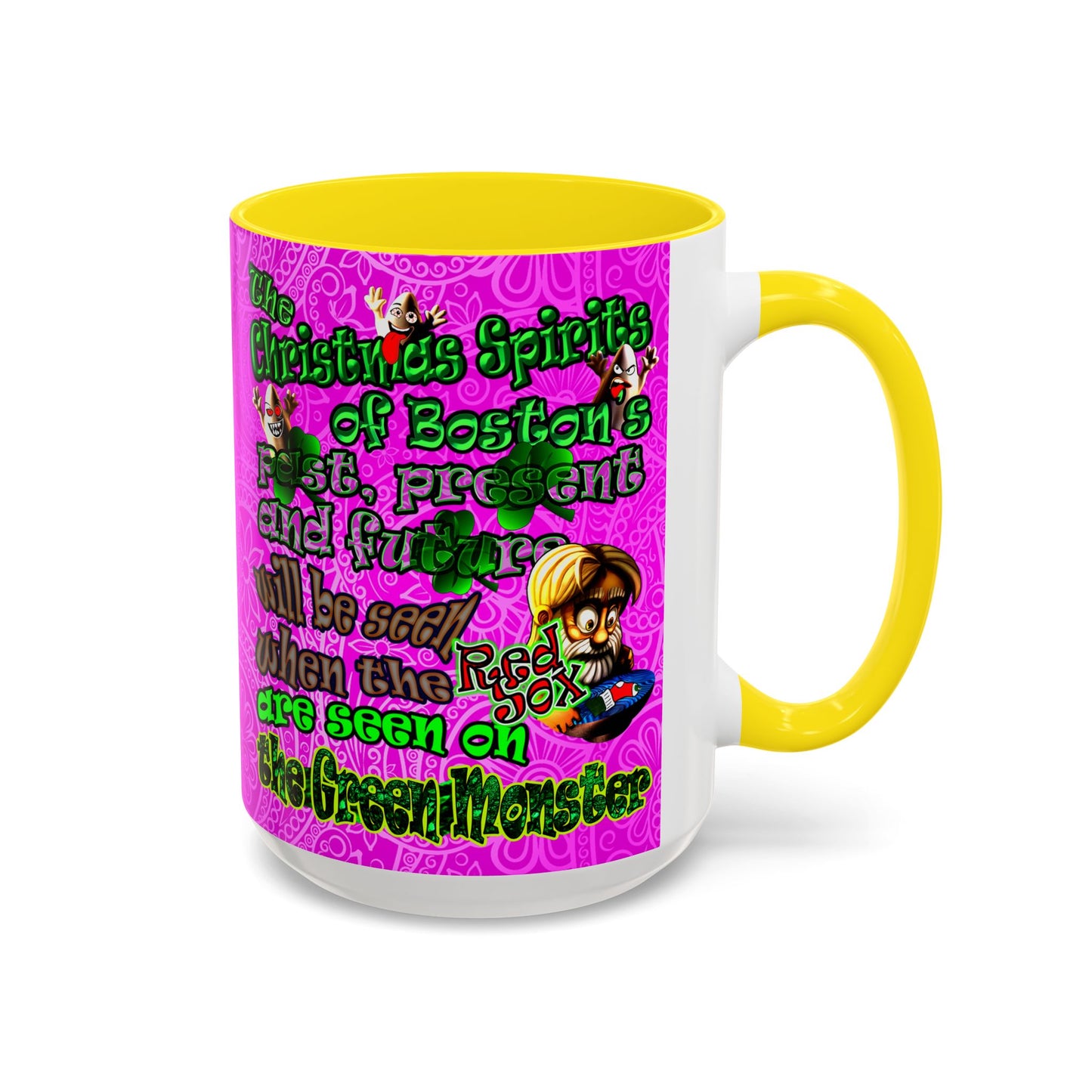 christmas spirits of boston - Accent Mug (pink swirl)