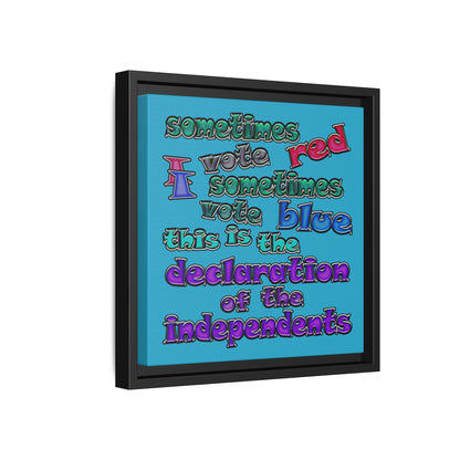 declaration of the independents - framed canvas art (turquoise)