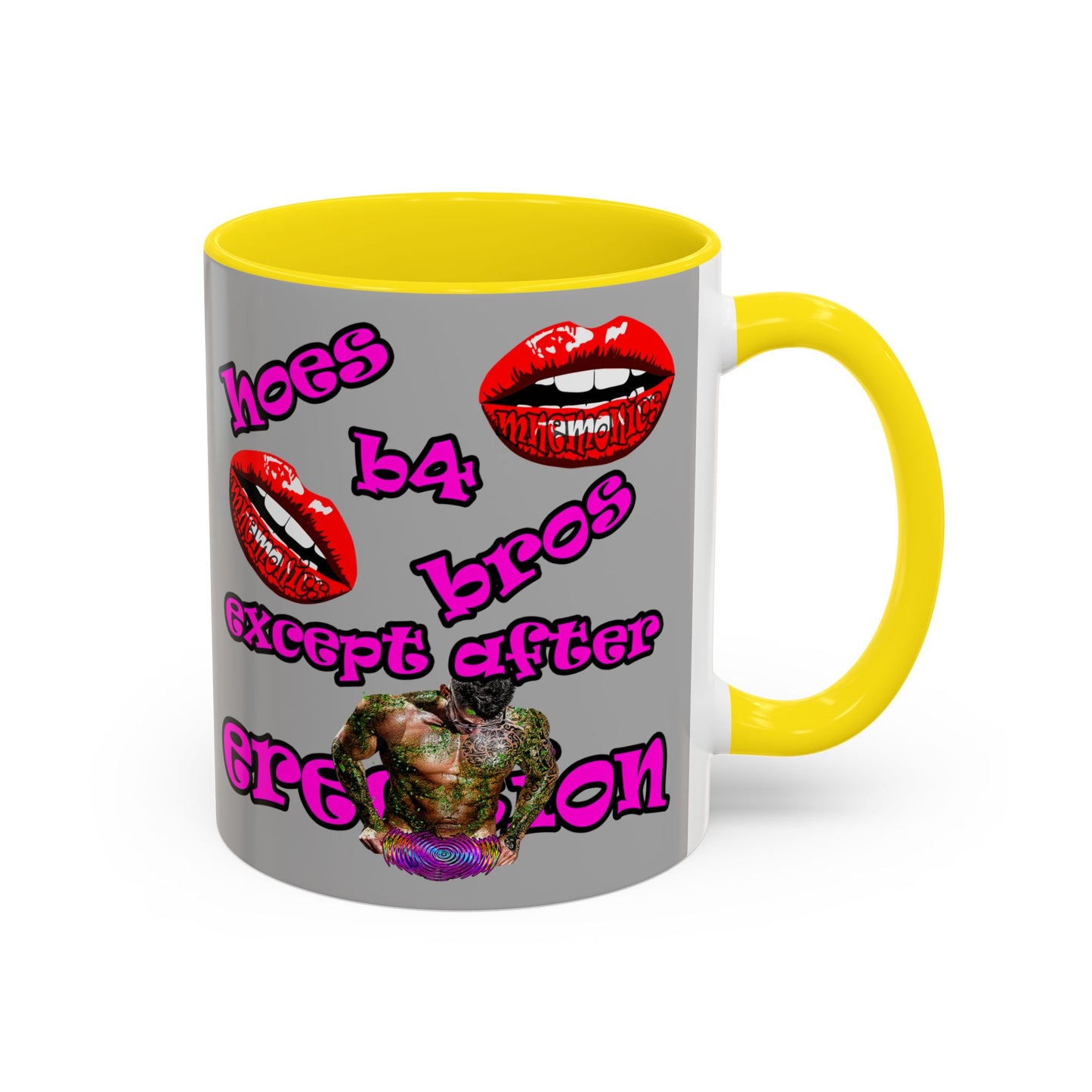 hoes b4 bros - Accent Mug (light grey)
