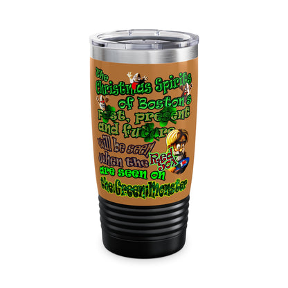 christmas spirits of boston - Ringneck Tumbler, 20oz (light brown)