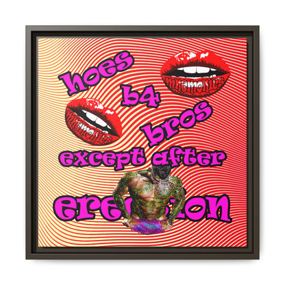 hoes b4 bros - framed canvas art (yellow-orange wave)