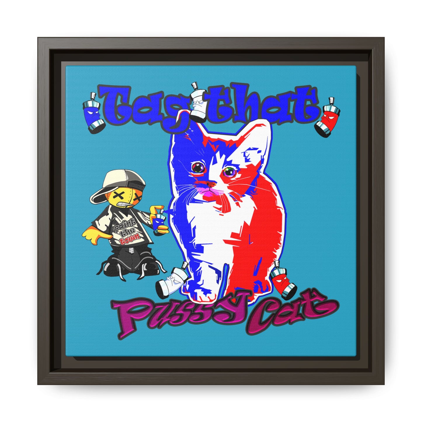 tag that - framed canvas art (turquoise)
