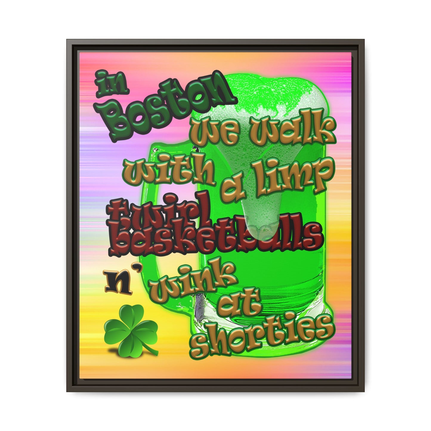 celtics logo - framed canvas art (color blur)