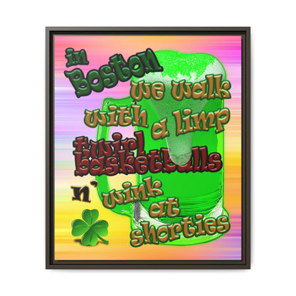 celtics logo - framed canvas art (color blur)