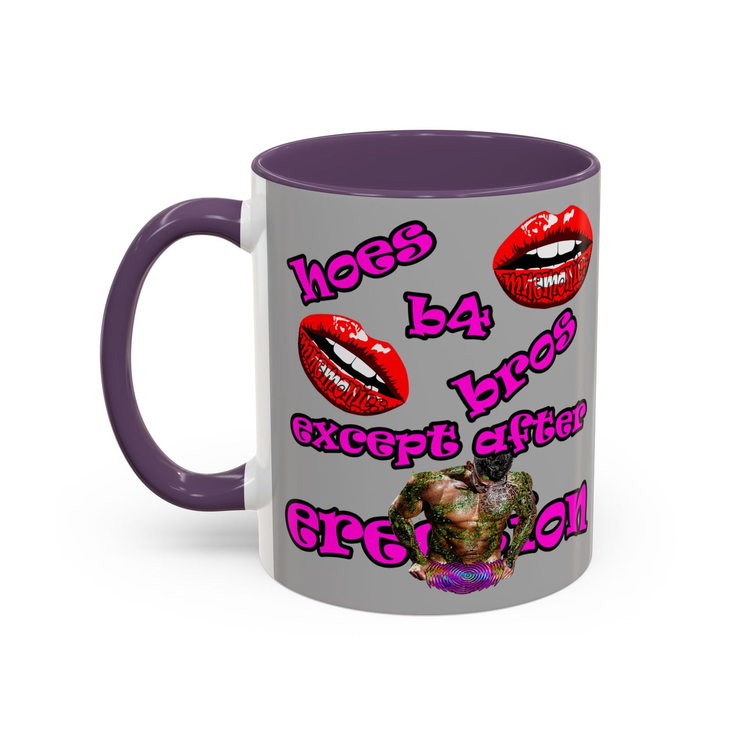 hoes b4 bros - Accent Mug (light grey)