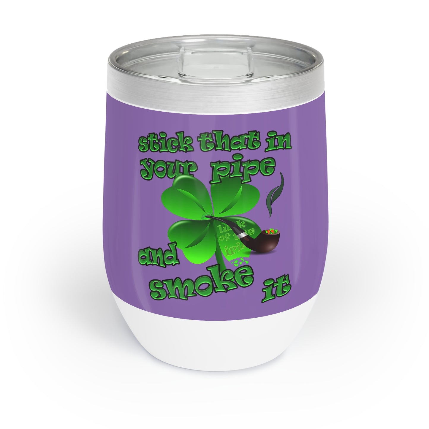 celtics logo - Chill Wine Tumbler (light purple)