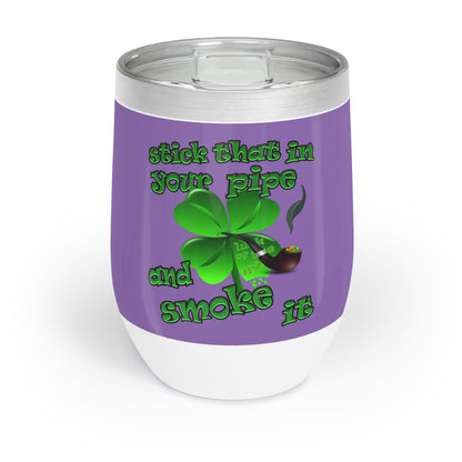 celtics logo - Chill Wine Tumbler (light purple)