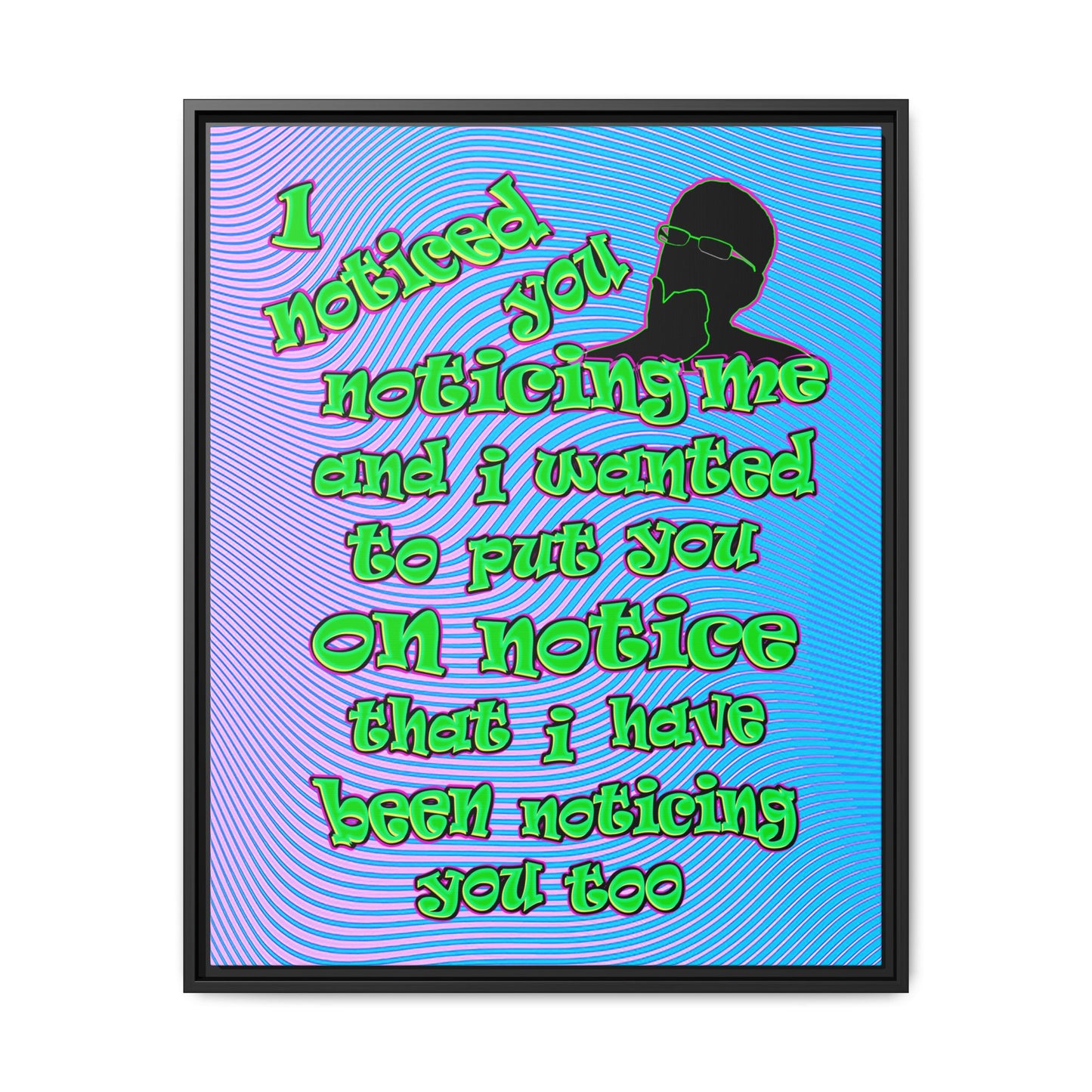 noticed you noticing - framed canvas art (light blue-purple wave)