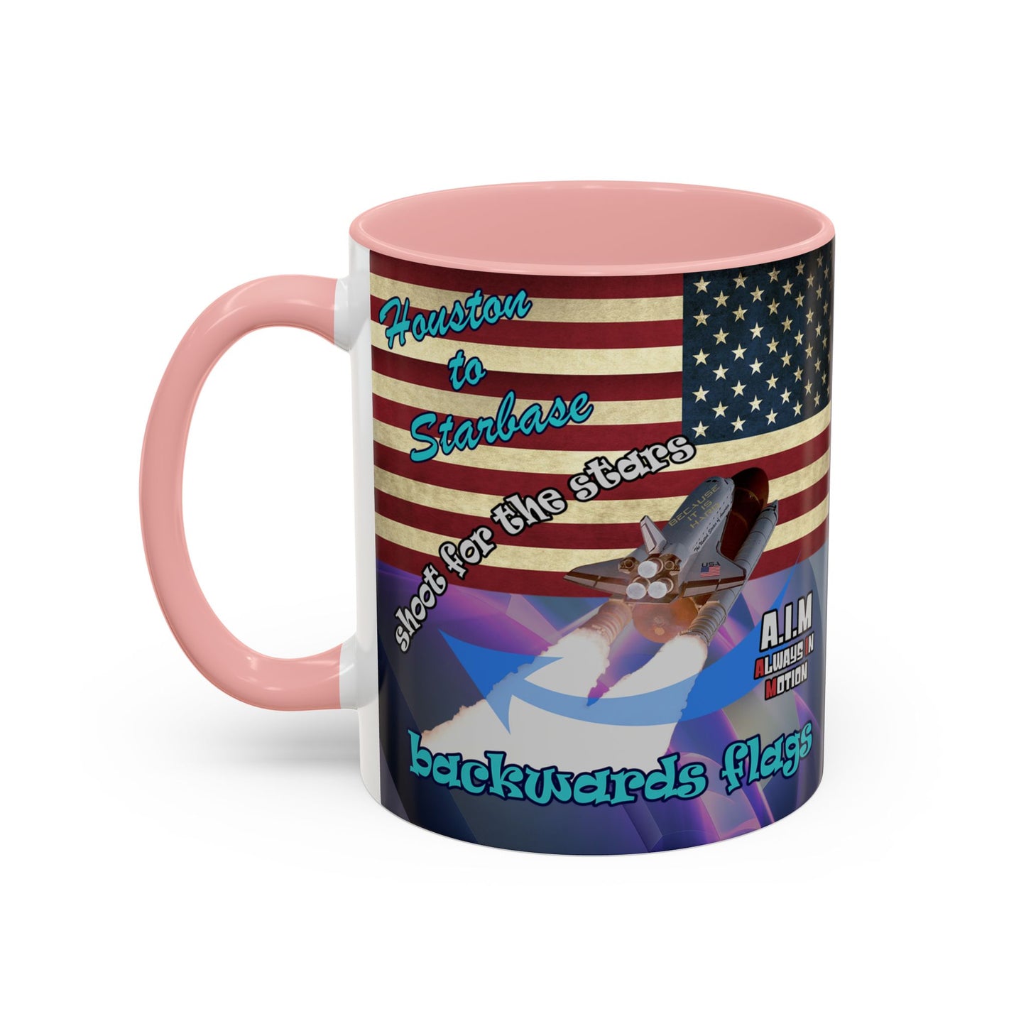 shoot for the stars - Accent Mug (grey-pink wave)