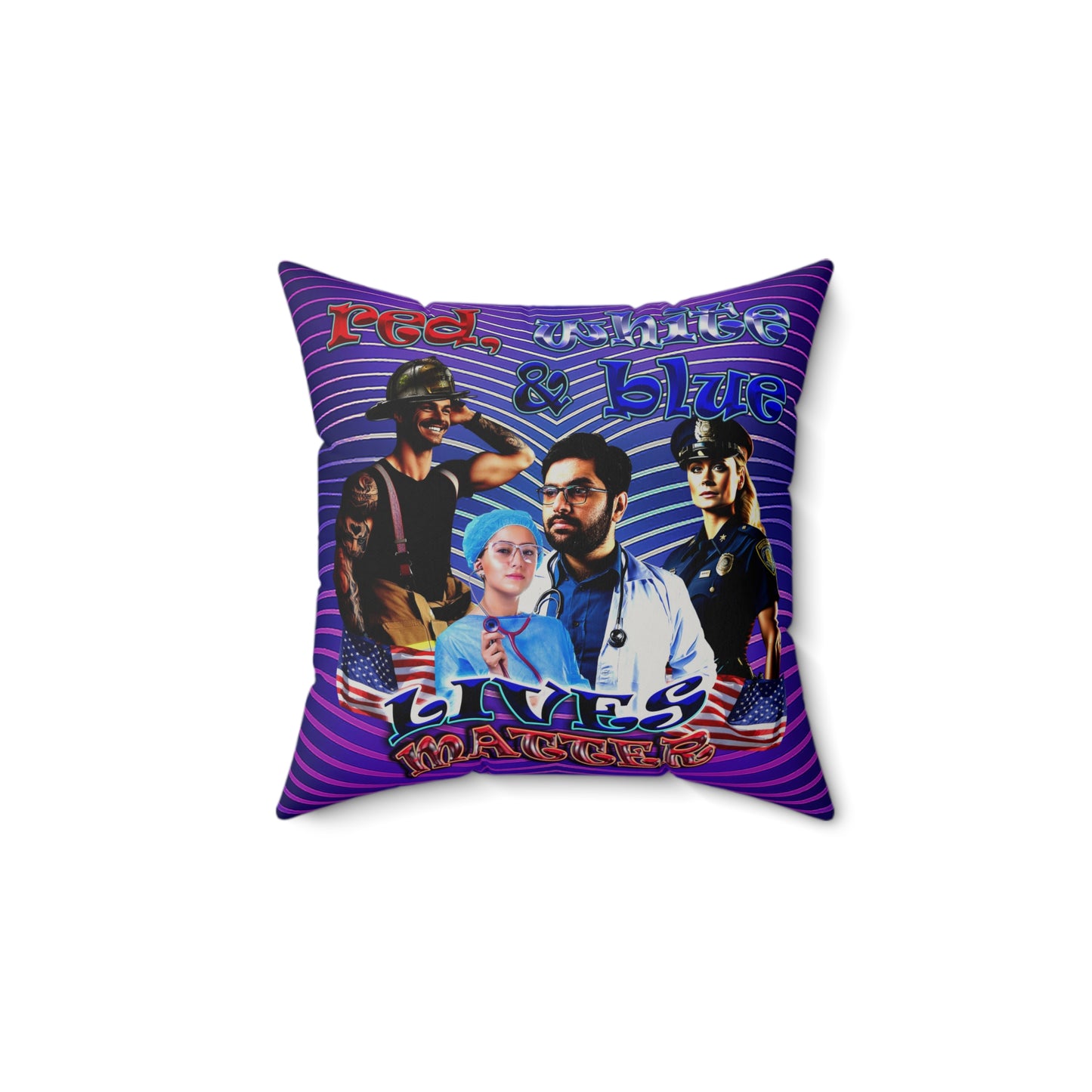 rw&b lives matter - Faux Suede Square Pillow - (purple wave)
