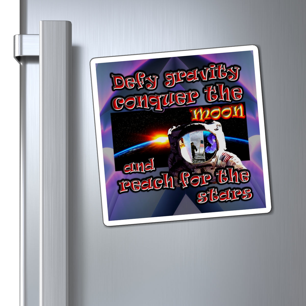 defy conquer reach - Magnets - (grey-pink wave)