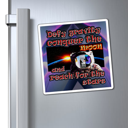 defy conquer reach - Magnets - (grey-pink wave)