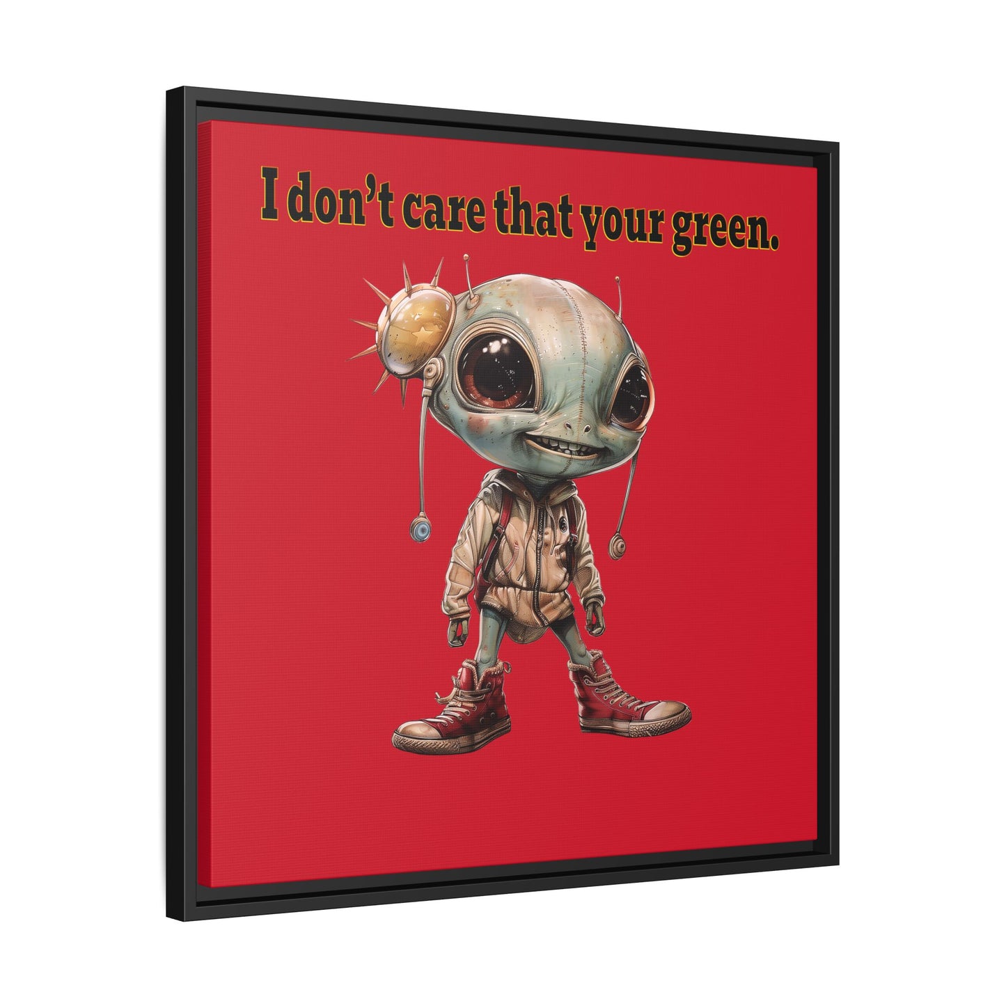 I don't care that your green - framed canvas art (dark red)