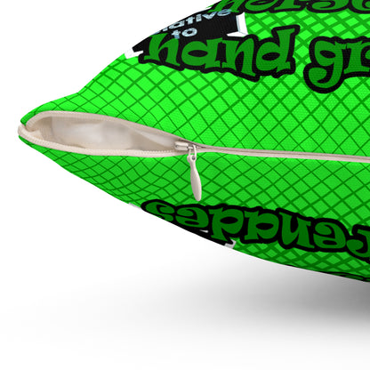 my luck - Spun Polyester Square Pillow - (logo green)
