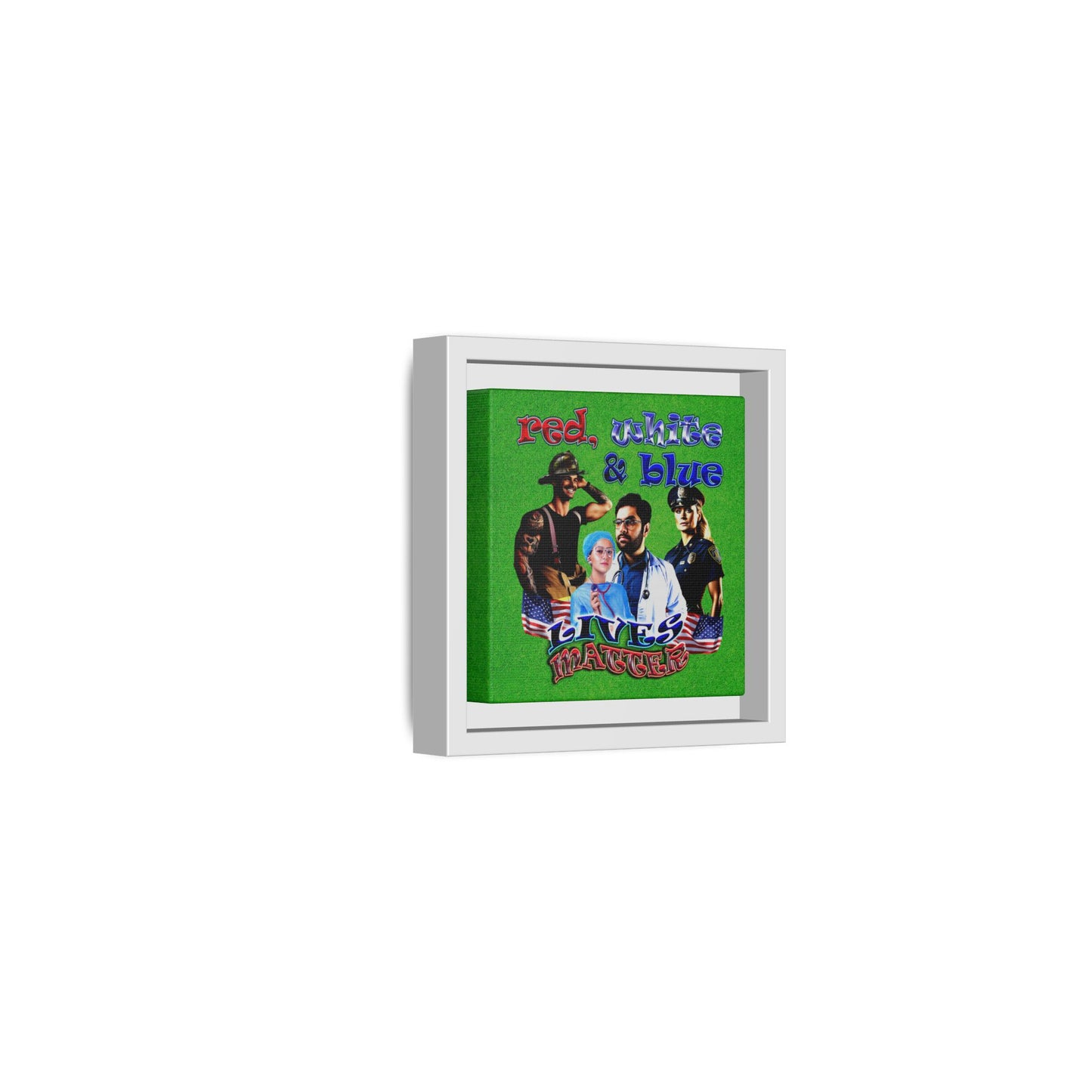 rw&b lives matter - framed canvas art (green turf)