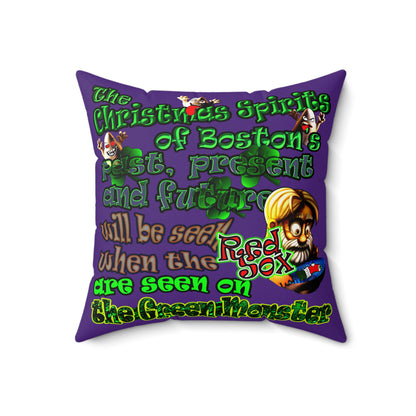 christmas spirits of boston - Faux Suede Square Pillow - (purple)