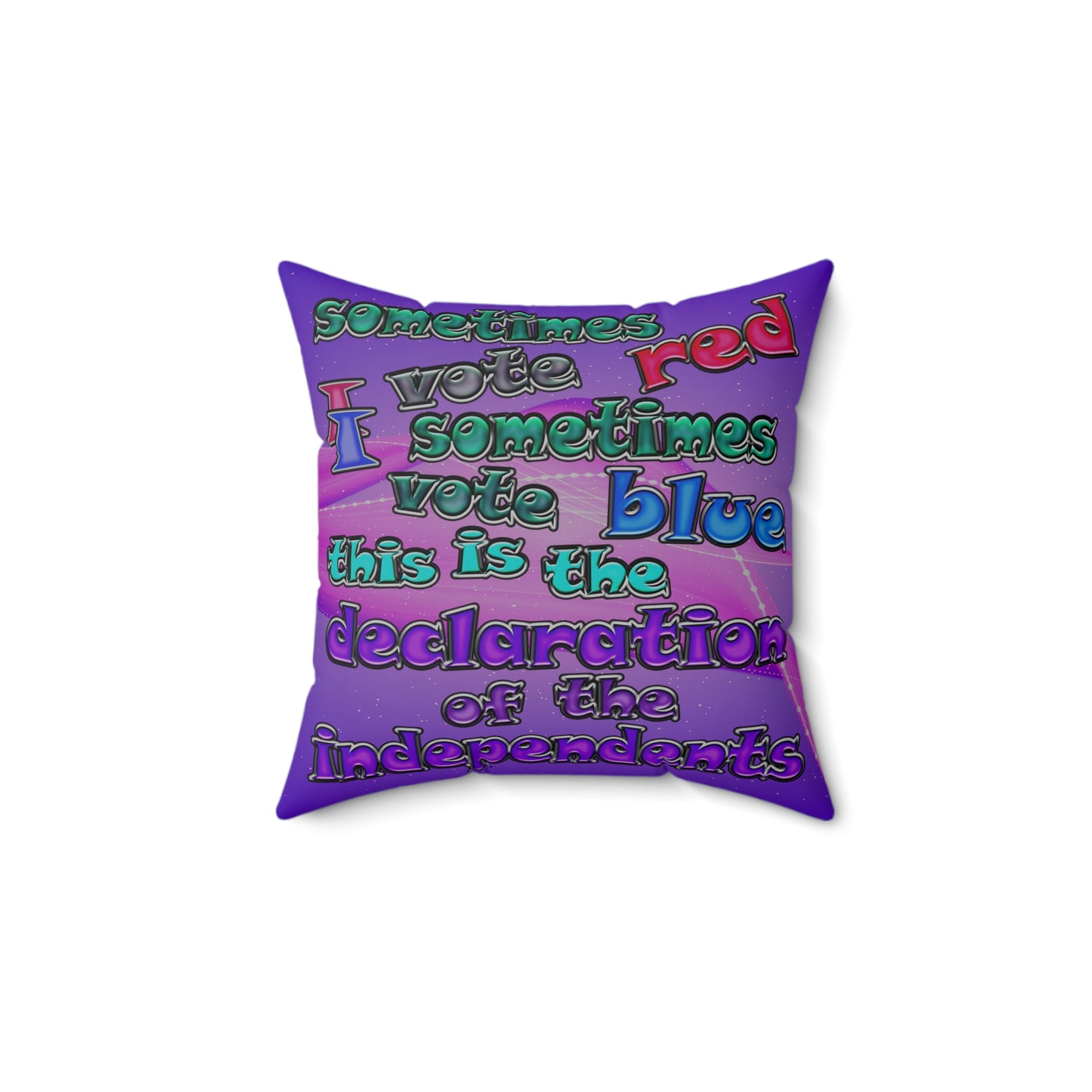 declaration of the independents - Spun Polyester Square Pillow - (purple-pink wave)