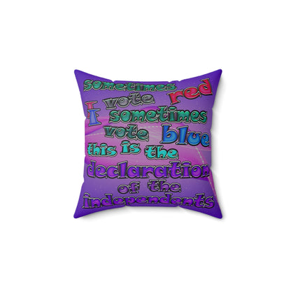 declaration of the independents - Spun Polyester Square Pillow - (purple-pink wave)