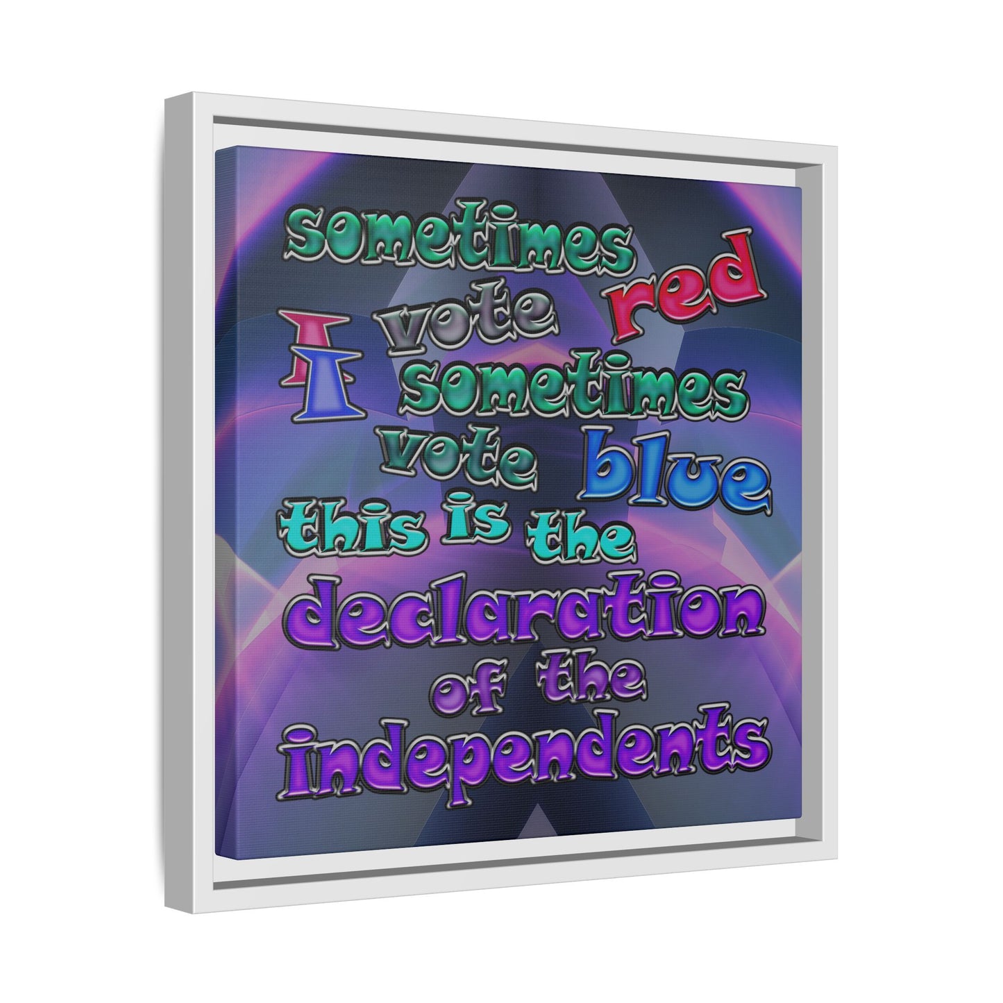 declaration of the independents - framed canvas art (grey-pink wave)
